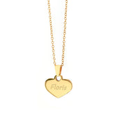 Collier en or gravé - prénom coeur